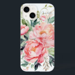 Nome Personalizado Floral Cor-de-Água Rosa Elegant<br><div class="desc">Elegante Watercolor Pink Floral Personalizado Name capas de iphone apresenta elegantes flores cor-de-água rosa com folhas verdes sobre fundo branco com seu nome personalizado na tipografia moderna do roteiro de caligrafia. Perfeito como presente personalizado para mãe, esposa, irmã, avó, aniversário, Natal, feriados, Dia de as mães e muito mais. Elaborado...</div>