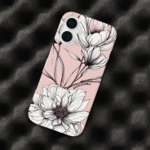 Nome Personalizado Floral do Anemone Elegante