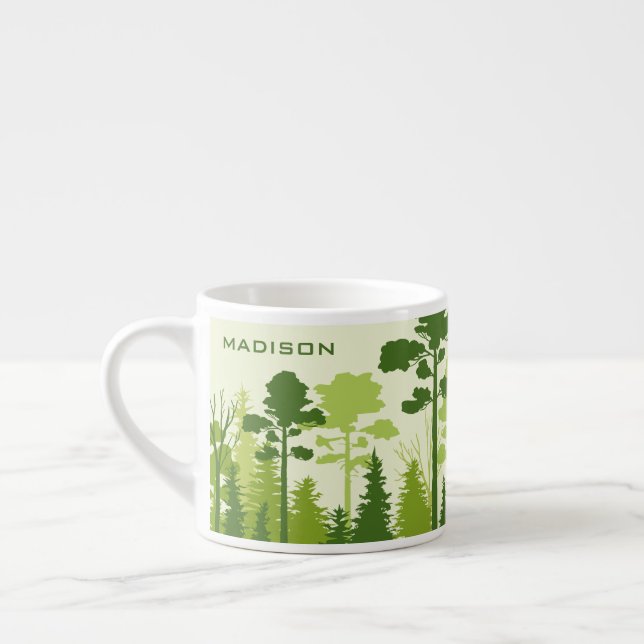 Nome personalizado Floresta Verde - caneca espress (Esquerda)