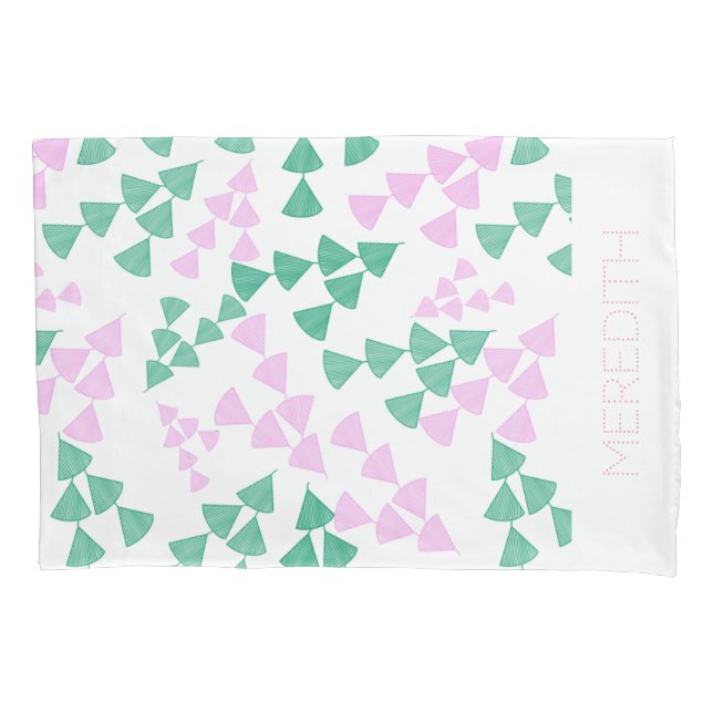 nome personalizado fronhas de cama floral branco b (Frente)