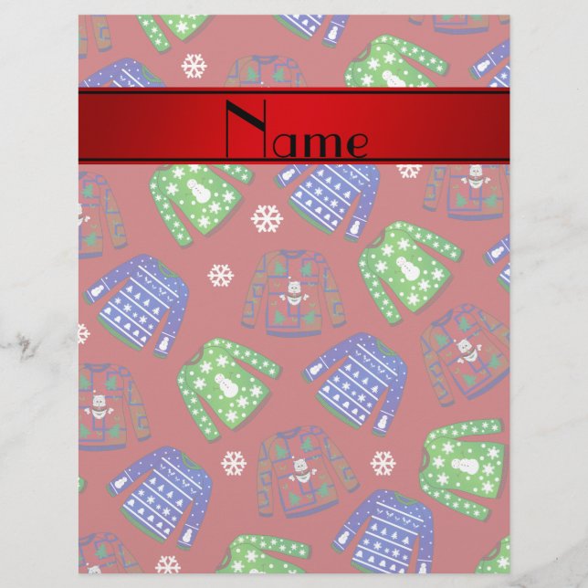 Nome personalizado fuselagem de natal feia vermelh (Frente)