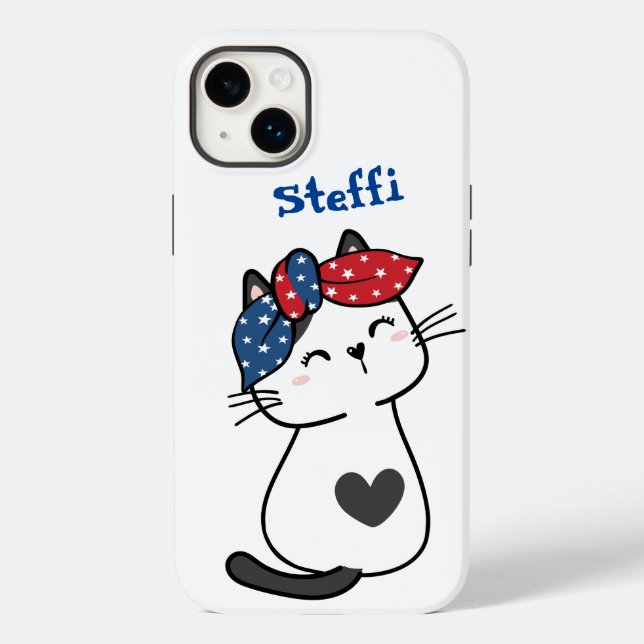 Nome personalizado gato branco adormecido (Verso)