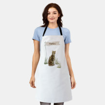 Nome Personalizado Gato de Bengala Apron