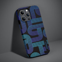 Nome Personalizado Geométrico Abstrato Azul Roxo M