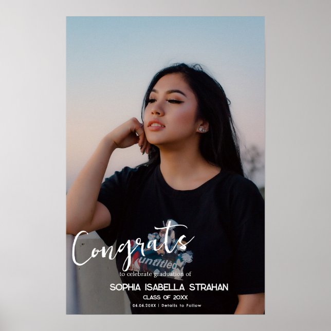 Nome Personalizado Graduação Poster Impressão de d (Frente)