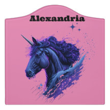 Nome Personalizado Grande Menina Unicórnio Quarto
