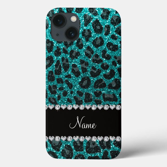 Nome personalizado impressão brilhante aqua glitte (Verso)