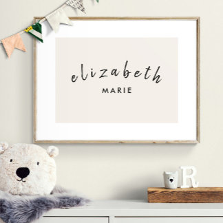 Nome Personalizado Impressão Minimalista Nurserári
