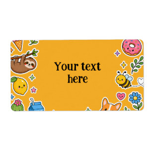 Nome Personalizado Kawaii Quadro de Adesivos