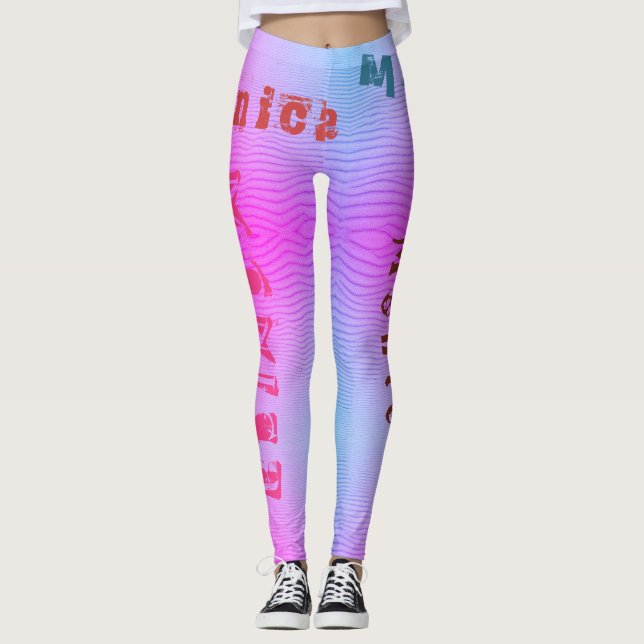 Nome Personalizado Leggings de Areia do Deserto do (Frente)