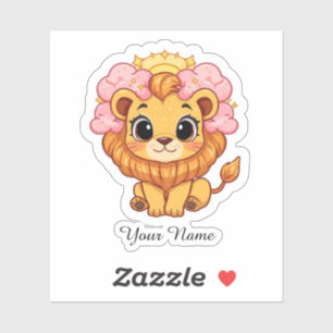 Nome Personalizado Leo Zodíaco Celestial Adesivo P