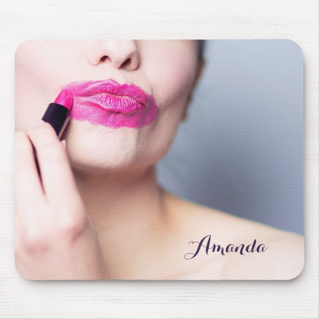 Nome personalizado Lipstick não aplicado mousepad (Frente)