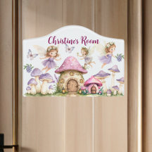 Nome personalizado Magic Fairies Cogumelos cor-de-
