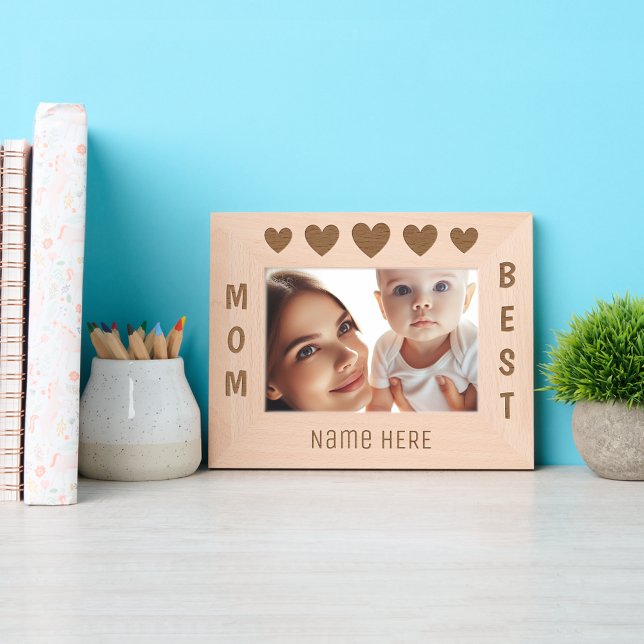 Nome Personalizado, Melhor Mãe com Cinco Corações (Criador carregado)