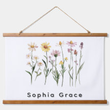 Nome Personalizado Minimalista de Flores Selvagens