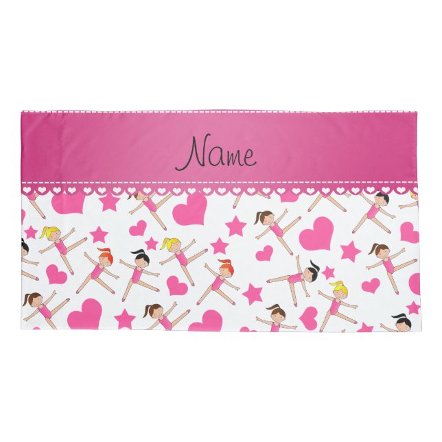 Nome personalizado moça branca ginasta corações es (Verso)