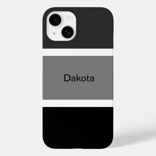 Nome Personalizado Moderno Faixa Cinza Preto Branc (Verso)