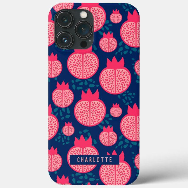 Nome Personalizado Moderno Pomegranato Marinho Pad (Verso)