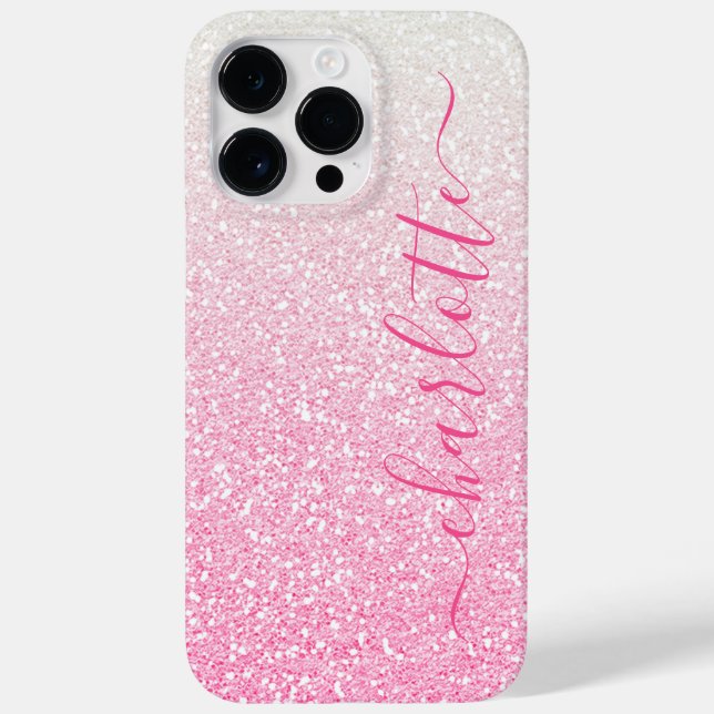 Nome Personalizado Moderno Rosa Brilho Chic Femini (Verso)