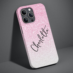Nome Personalizado Moderno Rosa Brilho Feminino Ch