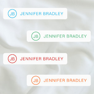 Nome Personalizado Monograma Etiquetas de Vestuári