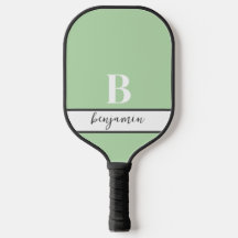 Nome Personalizado Monograma Leve Pickleball Verde