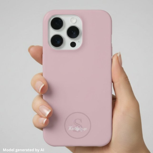 Nome Personalizado Monograma Rosa Empoeirado (Criador carregado)