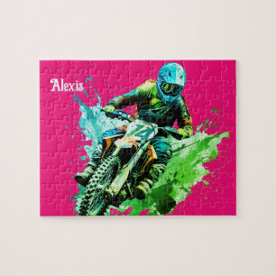 Nome personalizado Motocross Quebra-cabeça