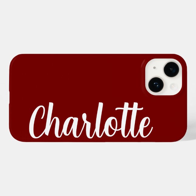 Nome Personalizado Na moda Moderno Mínimo Vermelho (Verso (horizontal))