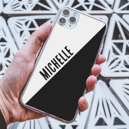 Nome personalizado na moda preto e branco dividido