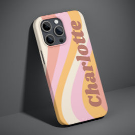 Nome Personalizado Onda Vintage Retro Feminina