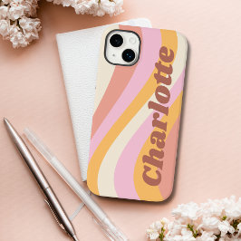 Nome Personalizado Onda Vintage Retro Feminino
