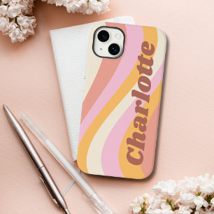 Nome Personalizado Onda Vintage Retro Feminino