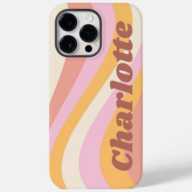 Nome Personalizado Onda Vintage Retro Feminino (Verso)