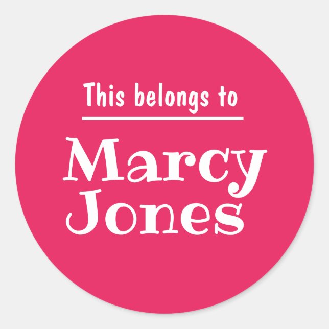 Nome Personalizado Pertence A Adesivos Personaliza (Frente)