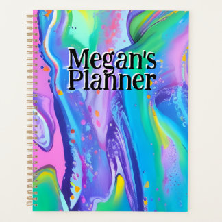 Nome Personalizado Planejador Pastel Arte Líquida