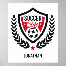 Nome personalizado poster de logotipo do Soccer