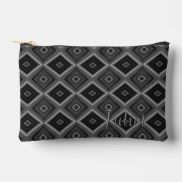 Nome Personalizado Preto Branco Cinza Diamante Geo