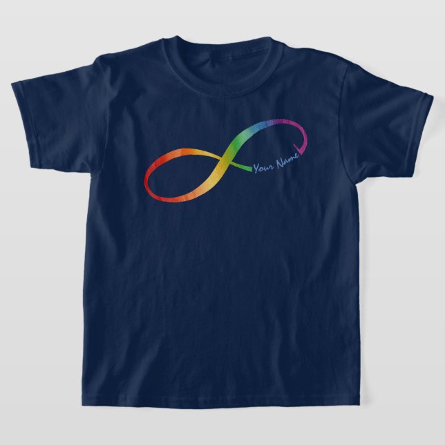 Nome personalizado Rainbow Infinity T-Shirt (Postura )