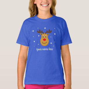 Nome Personalizado Reinador de Natal T-Shirt