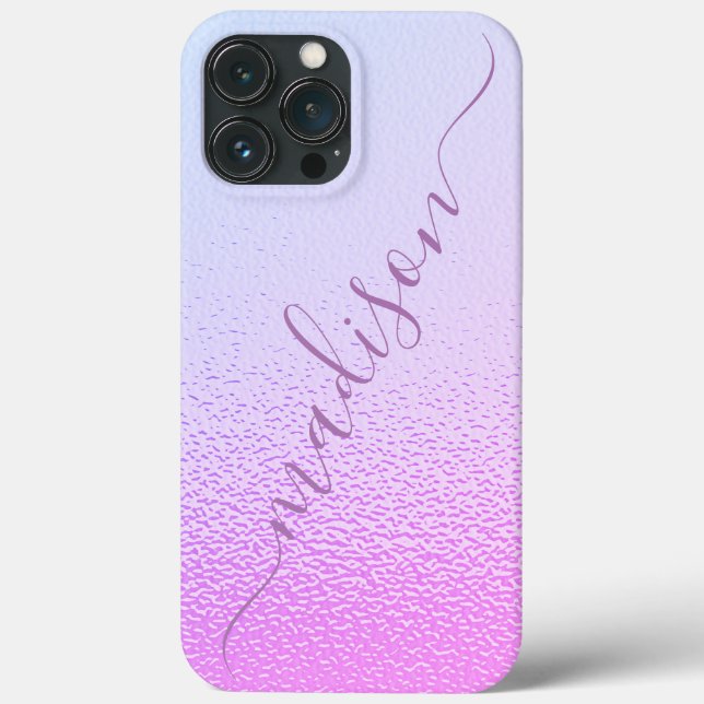 Nome Personalizado Rosa Brilhante Iridescente Femi (Verso)
