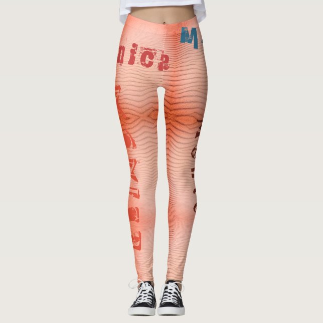 Nome Personalizado Sangria Desert Sand Leggings (Frente)