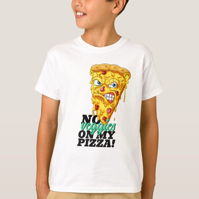 Nome Personalizado Sem Veggies Pizza T-Shirt (Frente)