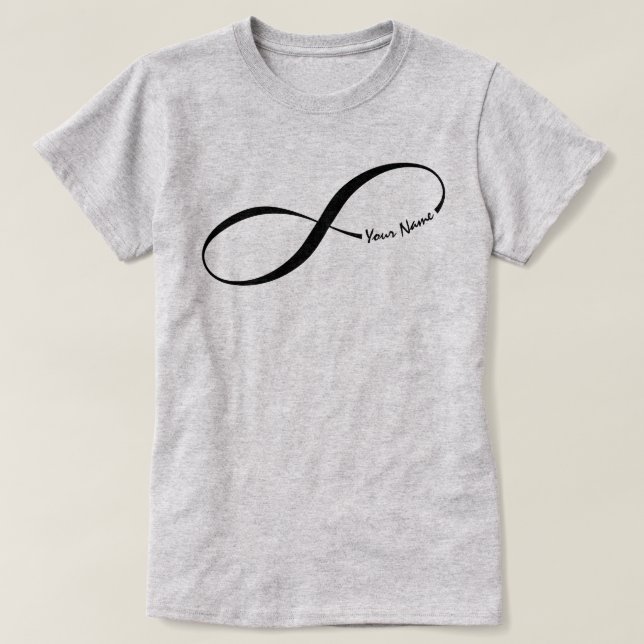 Nome Personalizado Símbolo Infinity T-Shirt (Frente do Design)