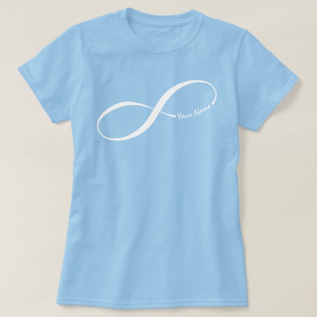Nome Personalizado Símbolo Infinity T-Shirt (Frente do Design)
