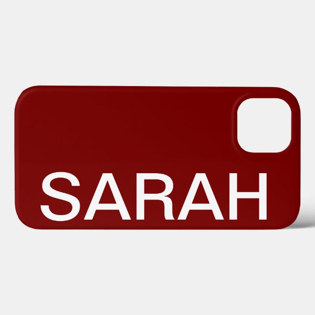 Nome Personalizado Simples Moderno Elegante Vermel (Verso (horizontal))