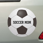 Nome Personalizado Soccer Mãe<br><div class="desc">Um imã de protetor da mãe de futebol que pode ser personalizado com o nome. Projetado por Thisnotme©</div>