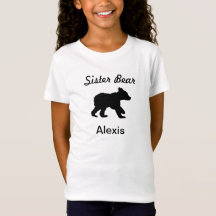 Nome personalizado t-shirt da menina do urso da