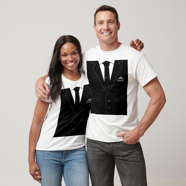 Nome Personalizado T-Shirt Engraçado com Traje Com (Unissex)