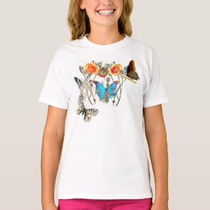 NOME PERSONALIZADO T-SHIRT PARA GAROTAS BUTTERFLIE